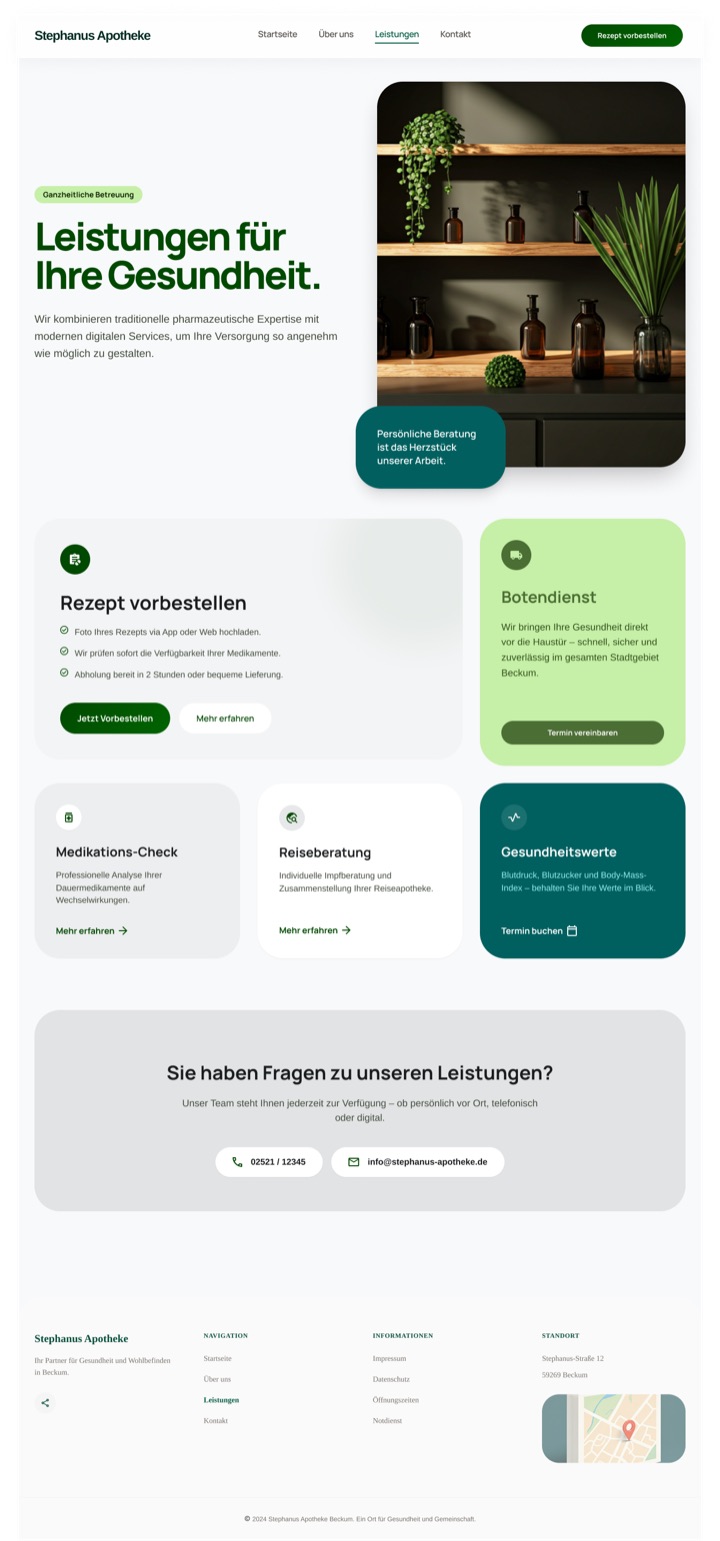 Leistungen Stephanus Website